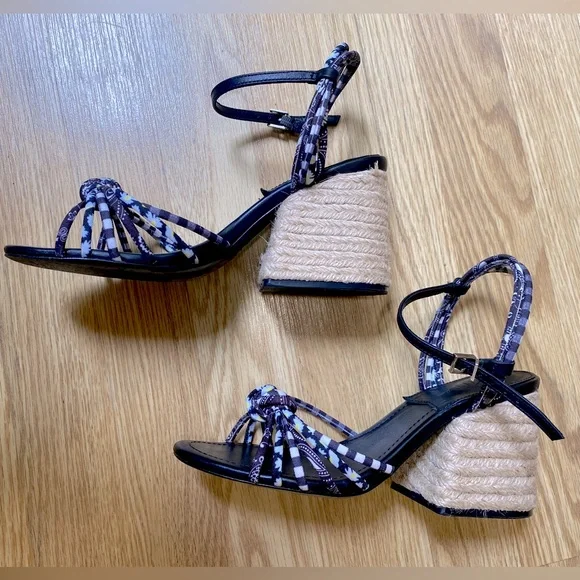 Too cute 😍Schulz espadrilles open toe heels size US 7.5 EUC - Picture 7 of 15